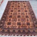 6x9 ft Turkmen Bukhara rug, Large handmade Brown Flower Rug, 6x10 Rustic living room rug, rug for bedroom, Housewarming carpet rug, Mid century Modern