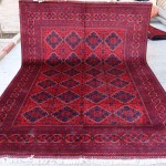 6x9 Afghan Bukhara Rug, Handmade Large Oriental Area Rugs, Afghan Red Blue 6x10 ft Pair rugs for bedroom, living room carpet, Soft Wool Rug.