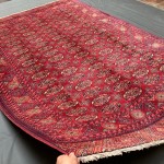 9x12 Rend oriental Bokhara design Rug, Antique design Red Rug, Soft high pile handspun wool, all natural vegetable dye rug, Living room and bedroom