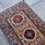 2x6 Afghan Beige runner rug, Handmade wool rug, living room bedroom rug, bathroom rug, entryway rug.