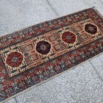 2x6 Afghan Beige runner rug, Handmade wool rug, living room bedroom rug, bathroom rug, entryway rug.